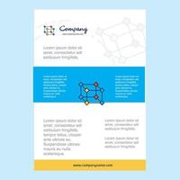 layout de modelo para apresentações de relatório anual de perfil de empresa de cubo folheto folheto de fundo vetorial vetor