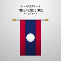 fundo da bandeira de suspensão do dia da independência do laos vetor