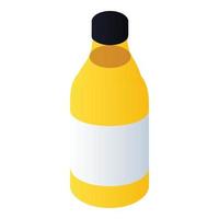 ícone de garrafa de tinta amarela, estilo isométrico vetor