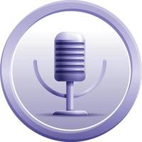 ícone de microfone de estúdio, estilo cartoon vetor