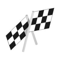 bandeiras quadriculadas ícone 3d isométrico de automobilismo vetor