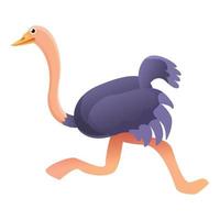 ícone de avestruz em execução, estilo cartoon vetor
