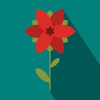 ícone de flor vermelha em estilo simples vetor
