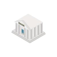 ícone do edifício do banco, estilo 3d isométrico vetor