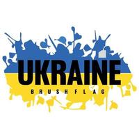 fundo de bandeira da ucrânia pincelada vetor