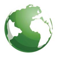 ícone da terra do globo verde, estilo cartoon vetor