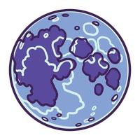 ícone do planeta gás azul, estilo desenhado à mão vetor