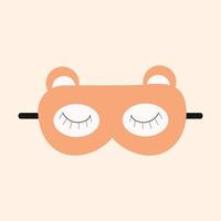máscara de dormir em forma de raposa em fundo bege. imagem isolada de vetor para uso em clipart ou web design
