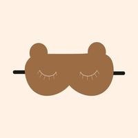 máscara para dormir em forma de urso em fundo bege. imagem isolada de vetor para uso em clipart ou web design