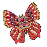 artes coloridas da mandala da borboleta isoladas no fundo branco. vetor