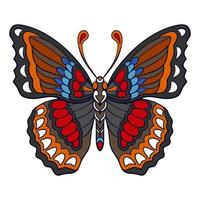 artes coloridas da mandala da borboleta isoladas no fundo branco vetor