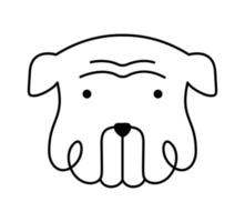 logotipo de cachorro fofo de uma linha de vetor. animal de estimação minimalista em estilo abstrato desenhado à mão, desenho minimalista de uma linha. adorável abstrato mínimo vetor