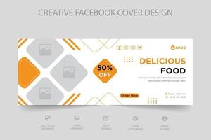 capa do facebook de restaurante e modelo de design de postagem de mídia social vetor