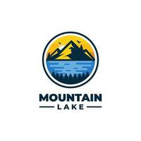 vetor de design de logotipo de lago de montanha