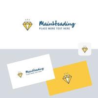 logotipo de vetor de diamante com modelo de cartão de visita elegante vetor de identidade corporativa