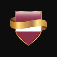 vetor de design de distintivo dourado de bandeira da letônia