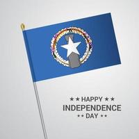 design tipográfico do dia da independência das ilhas marianas do norte com vetor de bandeira