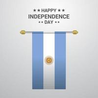 dia da independência da argentina pendurando o fundo da bandeira vetor