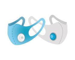 acessórios de proteção para máscaras médicas azul e cinza vetor