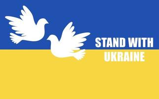bandeira ucraniana com paz e amor na forma de uma pomba. o conceito de paz - a ideia de paz na ucrânia. para design e web. vetor
