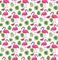 padrão sem emenda de vetor com flamingos cor de rosa. design de textura
