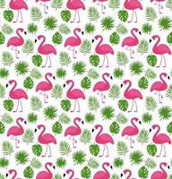 padrão sem emenda de vetor com flamingos cor de rosa. design de textura