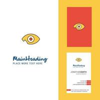 logotipo criativo de olho e vetor de design vertical de cartão de visita