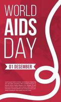 post de design de mídia social do dia mundial da aids vetor