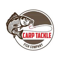 logotipo de pesca de carpa, perfeito para empresa fornecedora de peixe e design de logotipo de produto de marca vetor