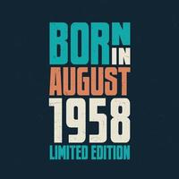 nascidos em agosto de 1958. comemoração de aniversário para os nascidos em agosto de 1958 vetor