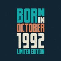 nascidos em outubro de 1992. festa de aniversário para os nascidos em outubro de 1992 vetor