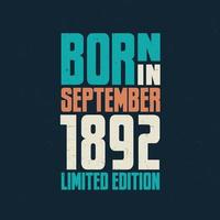 nascidos em setembro de 1892. comemoração de aniversário dos nascidos em setembro de 1892 vetor