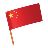 ícone da bandeira nacional da china, estilo isométrico vetor