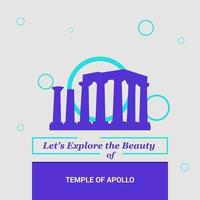 vamos explorar a beleza do templo de apollo attica grécia marcos nacionais vetor