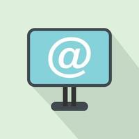 monitorar com ícone de sinal de e-mail, estilo simples vetor