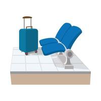 ícone dos desenhos animados de assentos de aeroporto vetor