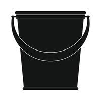 ícone simples de balde de plástico preto vetor