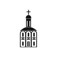 ícone simples preto da igreja vetor