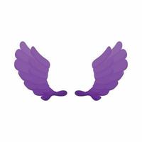 par de ícone de asas violetas, estilo cartoon vetor