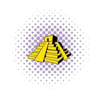 ícone da pirâmide maia, estilo de quadrinhos vetor