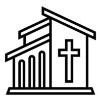 ícone do templo católico, estilo de estrutura de tópicos vetor