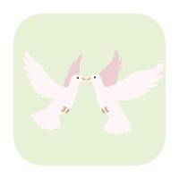 ícone dos desenhos animados de duas pombas vetor