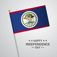 design tipográfico do dia da independência de belize com vetor de bandeira