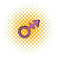 ícone de sinal transgênero, estilo de quadrinhos vetor