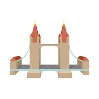 ponte da torre no ícone de londres, estilo cartoon vetor
