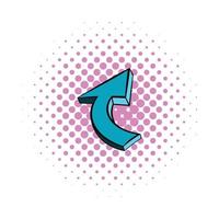ícone de seta espiral azul, estilo de quadrinhos vetor