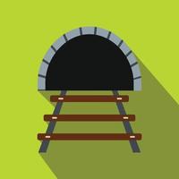 ícone plano do túnel ferroviário vetor
