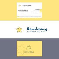lindo logotipo estrela e vetor de design vertical de cartão de visita
