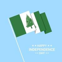 design tipográfico do dia da independência da ilha njorfolk com vetor de bandeira