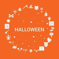 modelo de vetor infográfico de conjunto de ícones de halloween